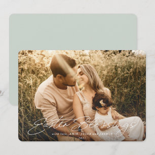 Oster-Segen Foto in eleganter Schreibschrift Feiertagskarte