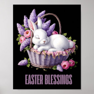 Oster-Segen-Hasen-Blumenkorb-Freude  Poster