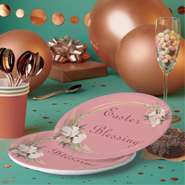 Oster-Segen Papier-Teller Blumengeschirr Pappteller (Multi)