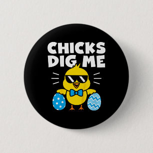 Oster-Shirt für Jungen, Küken finden mich toll, Os Button