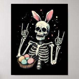 Oster-Skelett-Hase Rock Hand Rocker Jungen Kinder Poster