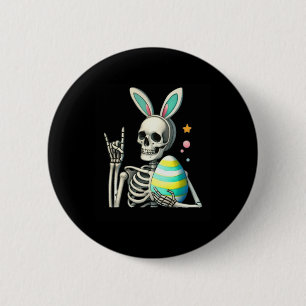 Oster-Skelett-Hasen-Fels-Hand-Rocker-Jungen-Kinder Button
