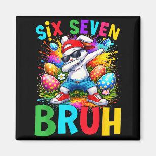 Oster-Sonntag-Dabbing-Hase-Kaninchen-Sechs-Sieben- Magnet