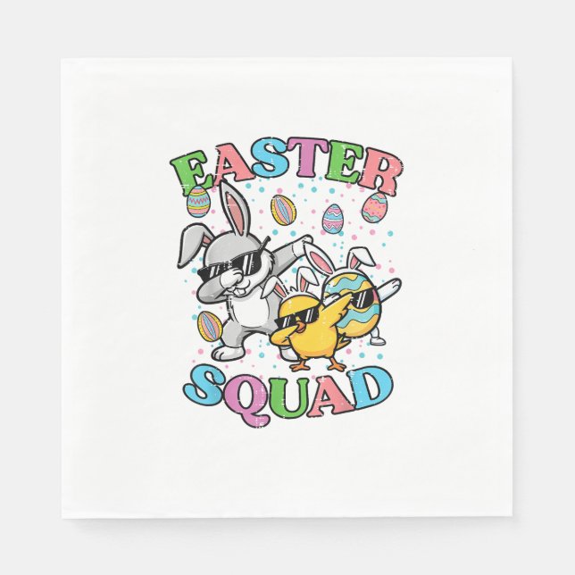 Oster-Squad-Hase-Ei-Küken-Dab-Crew-Matching-Männer Serviette (Vorderseite)