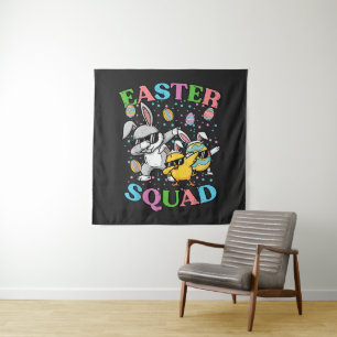 Oster-Squad-Hase-Ei-Küken-Dab-Crew-Matching Wandteppich