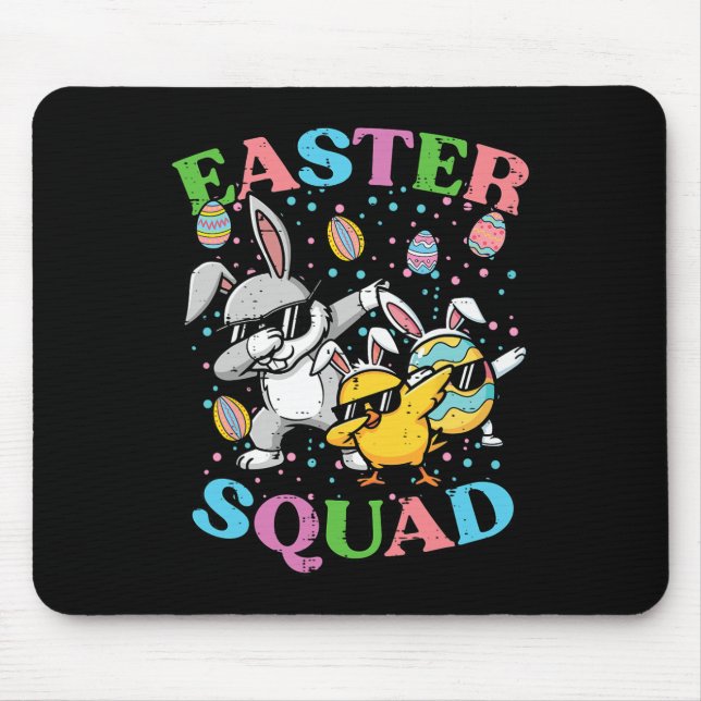 Oster-Squad-Hasen-Ei-Küken-Dab-Crew-Matching-Männe Mousepad (Vorne)
