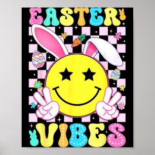 Oster Stimmung Retro Groovy Hase Kaninchen Ohren F Poster