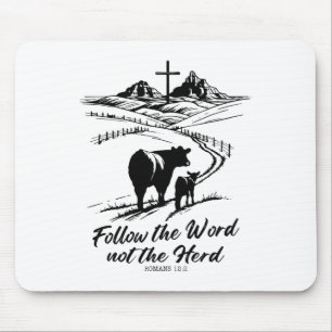 Oster-T-Shirt Folge dem Wort, nicht der Herde Röme Mousepad