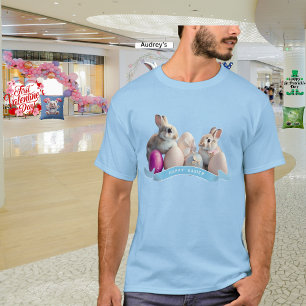Oster-T-Shirt Zwei Hasen & Ostereier T-Shirt