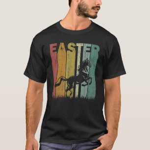 Oster Tag Pferd Retro Grafik Lustiges Oster Kostüm T-Shirt
