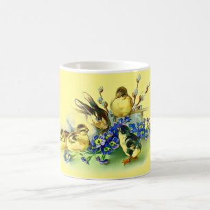 Oster-Tasse im Vintage-Stil mit Küken und Osterhas Kaffeetasse