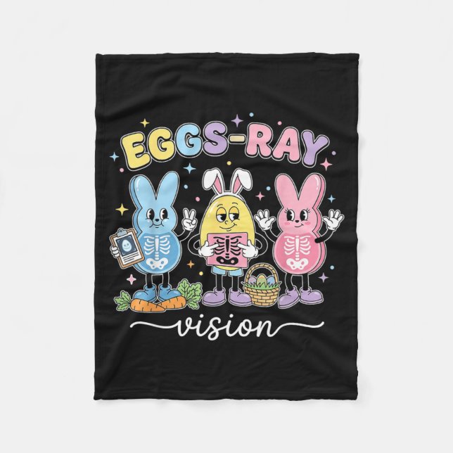 Oster-Technologe Bunny Hase Röntgen-Rad-Krankensch Fleecedecke (Vorderseite)