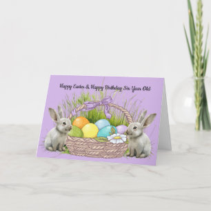 Oster- und Geburtstagskarte für 6 Jahre Dankeskarte