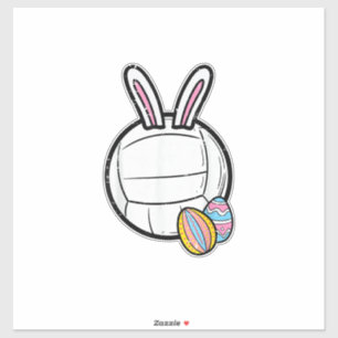Oster-Volleyball-Hase Sportlerin Frauen Mädchen  Aufkleber
