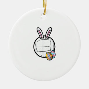 Oster-Volleyball-Hase Sportlerin Frauen Mädchen  Keramik Ornament