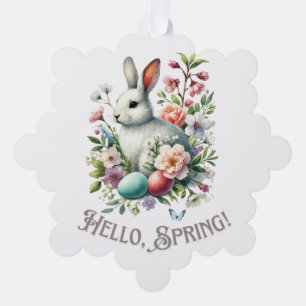 Oster-Wateraquarell-Hase & Eier Ornament Karte