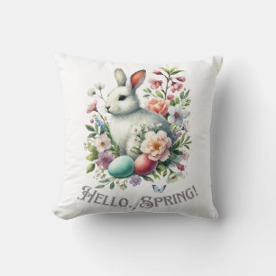 Oster-Watercolor-Hase & Eier Kissen
