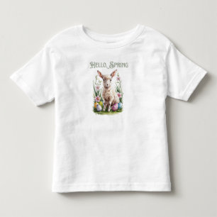 Oster-Watercolor-Motiv mit Eiern und Blumen Kleinkind T-shirt