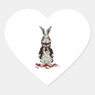 Oster Zombie Kaninchen Halloween Bunny Herz-Aufkleber