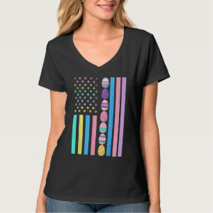 Osteramerikanische Flagge Outfit Ostereier Girl Vi T-Shirt