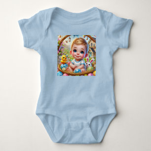 OSTERBABY-JUNGE Häschen und Küken ~  Baby Strampler