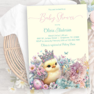 Osterbabyparty mit Pastellfarben für ein Küken Einladung