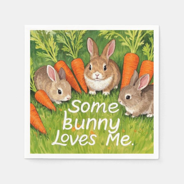 Osterbände und Karotten Serviette (Vorderseite)