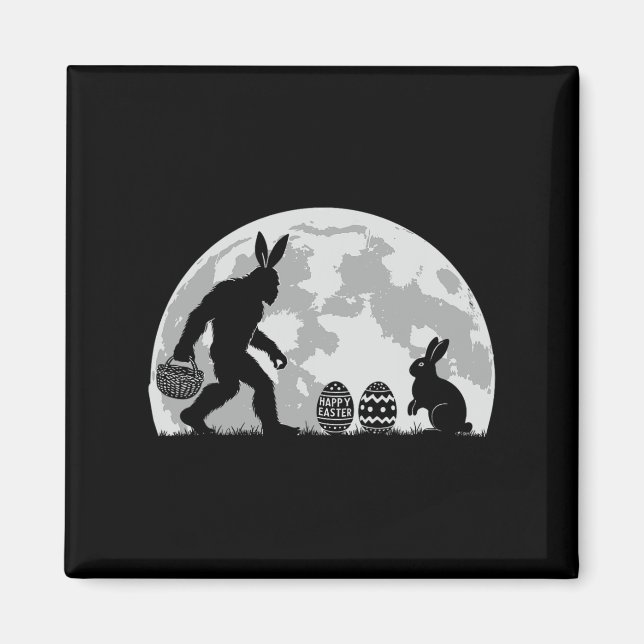 Osterbigfoot Bunny Rabbit Egg Jagen Magnet (Vorne)
