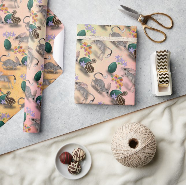 Osterbilby und australische Blume Geschenkpapier (Kunsthandwerk)