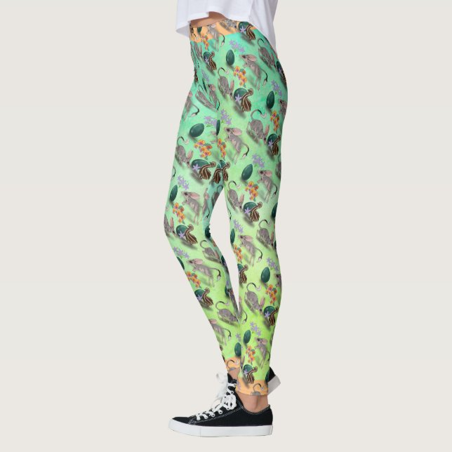 Osterbilby und australische Blume Leggings (Links)