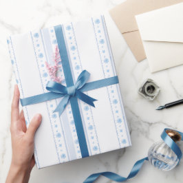 Osterblau Floral Aquarell Cottage Editierbar Geschenkpapier