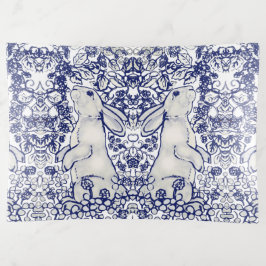 Osterblauer Bunny Rabbit Muster Delft Dedham Dekoschale