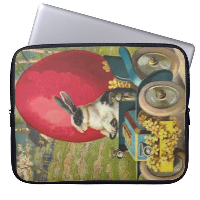 Osterblich Bunny Egg Car Landschaft Laptopschutzhülle (Vorderseite)