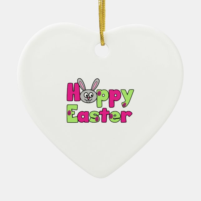 Osterblich Happy Ostereier Keramik Ornament (Vorne)