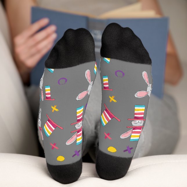 Osterbliche Bunnies & Hats | Socken (Unterseite)