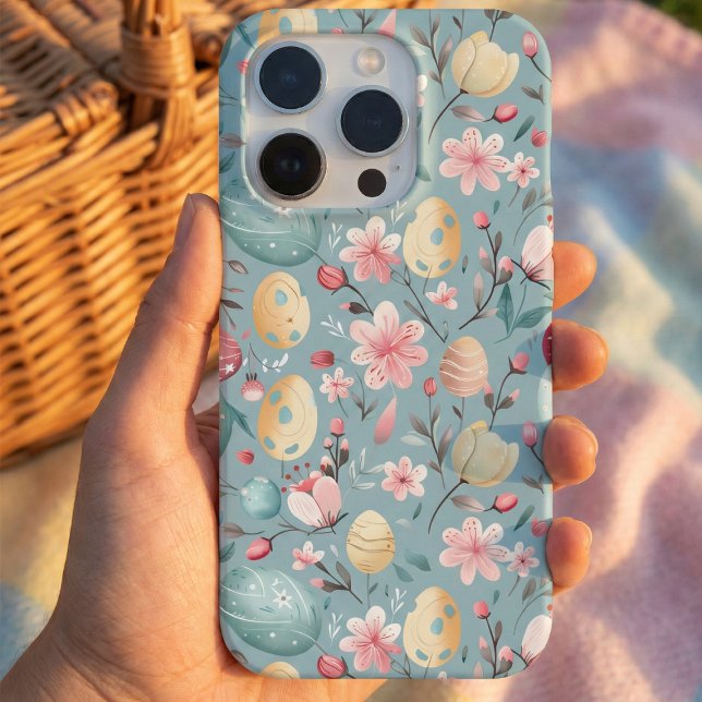 Osterblumen-Dekor in Pastellfarben iPhone Hülle (Von Creator hochgeladen)