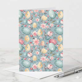 Osterblumen Dekorative Notiz in Pastell Karte