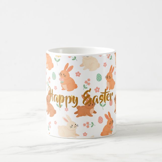 Osterblumen-Ei-Hasen-Muster Kaffeetasse (Mittel)