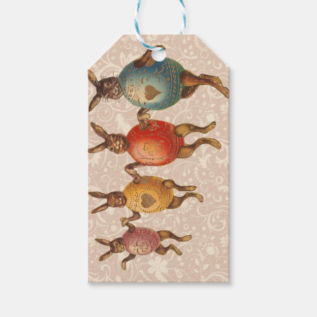 Osterblüte tanzende Eier Geschenkanhänger (Vorderseite)