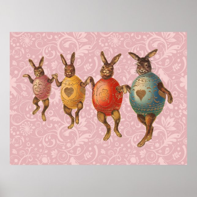 Osterblüte tanzende Eier Poster (Vorne)