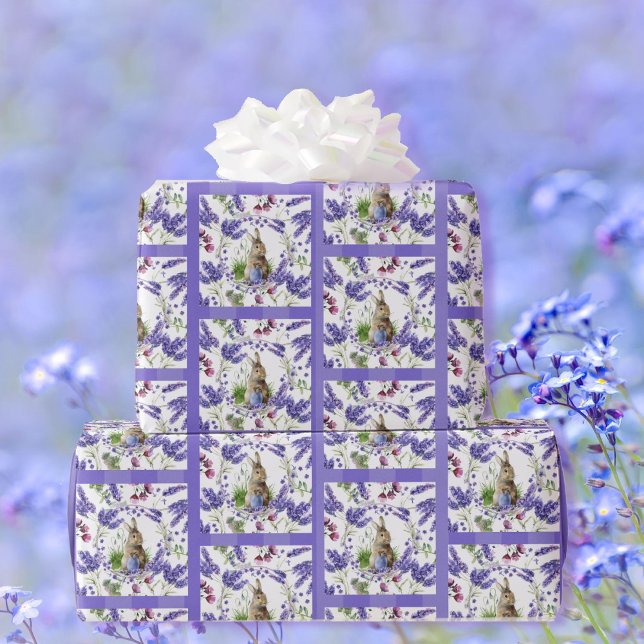 Osterblüte, violette Blumen Wasserfarbe Geschenkpapier (Von Creator hochgeladen)