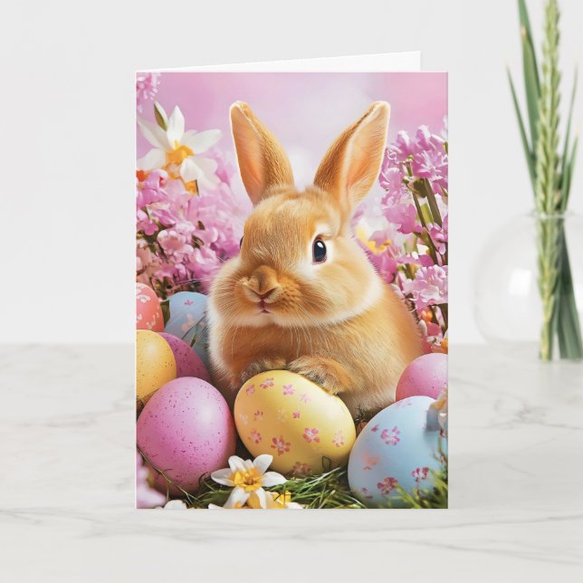 Osterblüteneier Feiertagskarte (Vorderseite)
