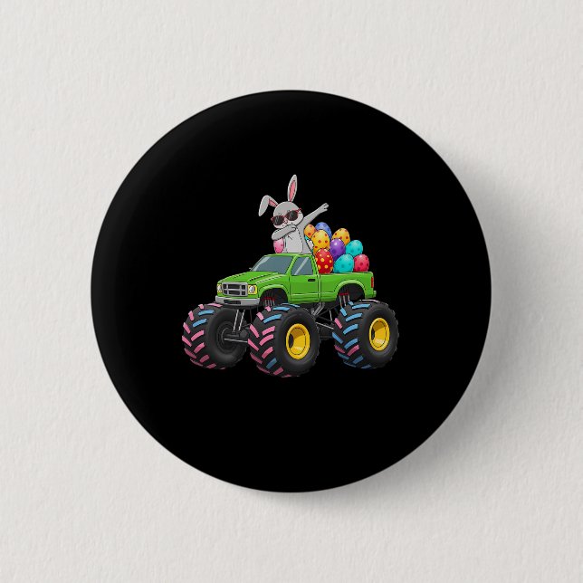 Osterblütenmonster Truck Ostereier Rab Button (Vorderseite)