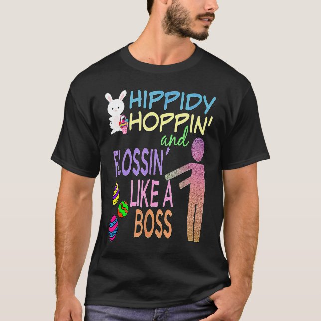 Osterboss Hase & dekorierte Eier T-Shirt (Vorderseite)