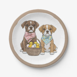 Osterboxer Hunde Pappteller