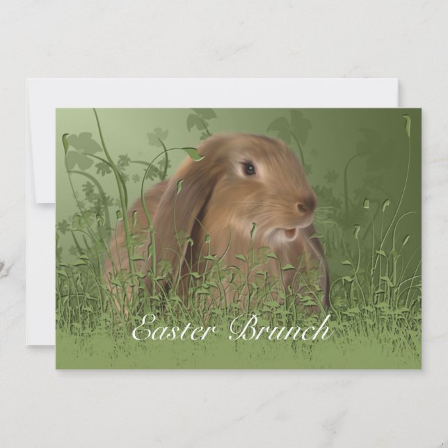 Osterbraun-Rabbit-Brunch-Einladung Einladung (Vorderseite)