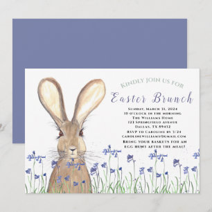 Osterbrunch Bunny Rabbit Bluebells Geflorale Einladung