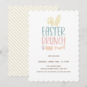 Osterbrunch Egg Hunt Bunny Ears Einladung