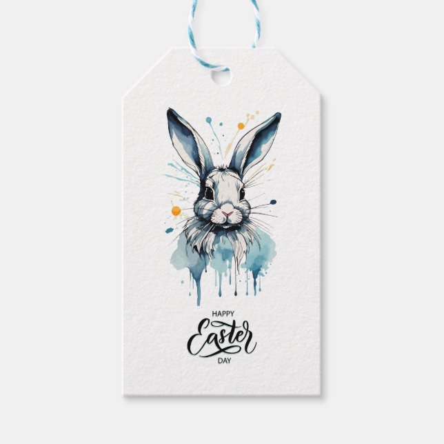 Osterbrunch & Eierjagd | Aquarell Geschenkanhänger (Vorderseite)