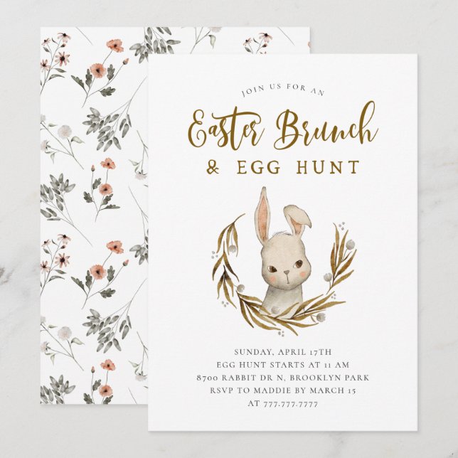 Osterbrunch & Eierjagd Einladung (Vorne/Hinten)